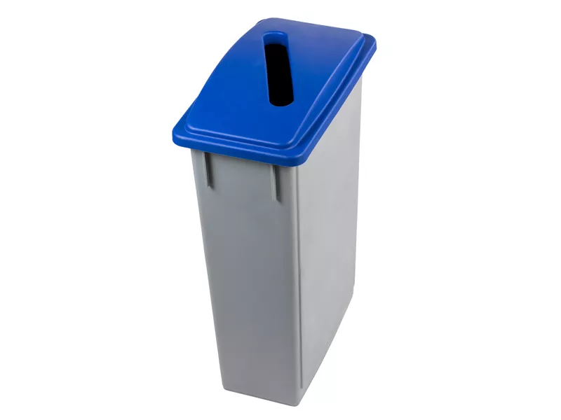 Contenitore per Rifiuti Office 90 Medial International - Carta - 90 Litri - 29,5x52x83,5 cm - 102205 (Grigio e Blu)