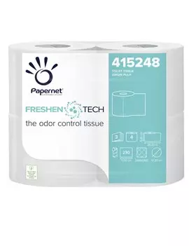 Carta Igienica Freshen Tech Papernet - 3 Veli - 230 Strappi - 415248 (Conf. 4)