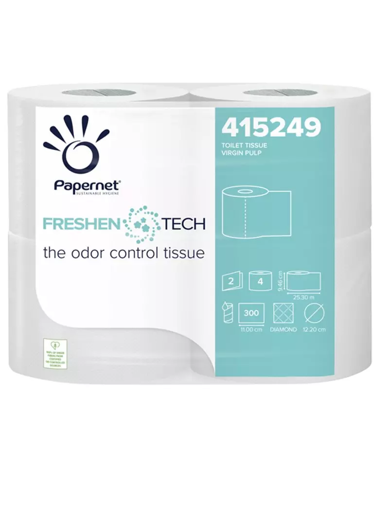 Carta Igienica Freshen Tech Papernet - 2 Veli - 300 Strappi - 415249 (Conf. 4) Carta Igienica Freshen Tech Papernet - 2 Veli - 300 Strappi - 415249 (Conf. 4)