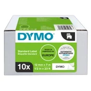 Nastro Originale Dymo S0720530 - 2093097 - 12 mm x 7 m (Nero su Bianco Conf. 10)