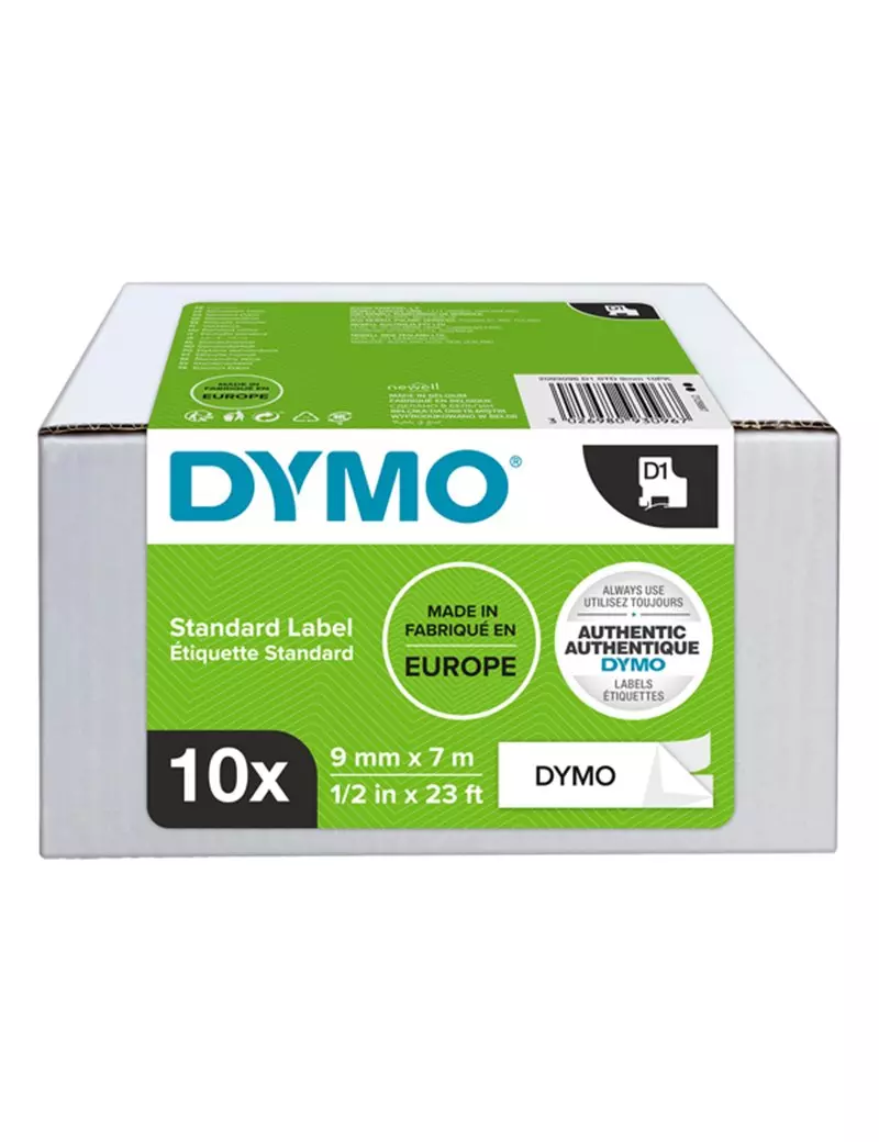 Nastro Originale Dymo S0720680 - 2093096 - 9 mm x 7 m (Nero su Bianco Conf. 10) Nastro Originale Dymo S0720680 - 2093096 - 9 mm x 7 m (Nero su Bianco Conf. 10)