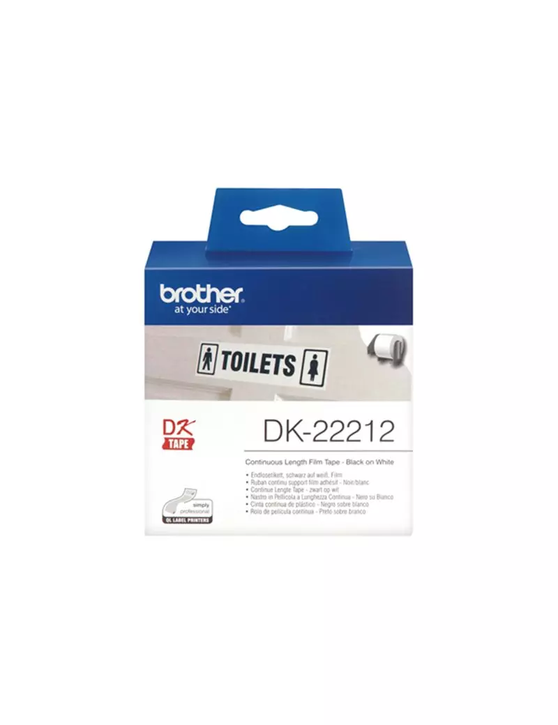 Nastro Originale Brother DK-22212 - 62 mm x 15,24 m - Nastro Adesivo (Nero su Bianco) Nastro Originale Brother DK-22212 - 62 mm x 15,24 m - Nastro Adesivo (Nero su Bianco)
