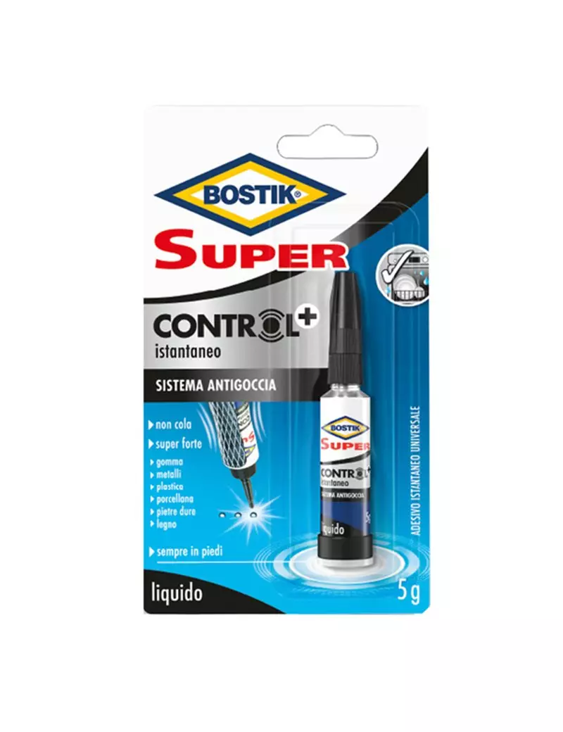 Colla Liquida Istantanea Super Control Plus Bostik - 5 g - D2718 Colla Liquida Istantanea Super Control Plus Bostik - 5 g - D2718