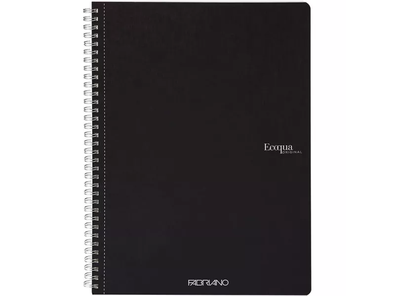 Quaderno Spiralato EcoQua Original Fabriano - A4 - 1 Rigo senza Margini - 19290209 (Nero Conf. 5) Quaderno Spiralato EcoQua Original Fabriano - A4 - 1 Rigo senza Margini - 19290209 (Nero Conf. 5)