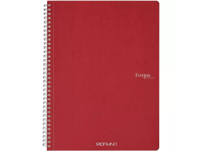 Quaderno Spiralato EcoQua Original Fabriano - A4 - 1 Rigo senza Margini - 19290203 (Rosso Scuro Conf. 5)
