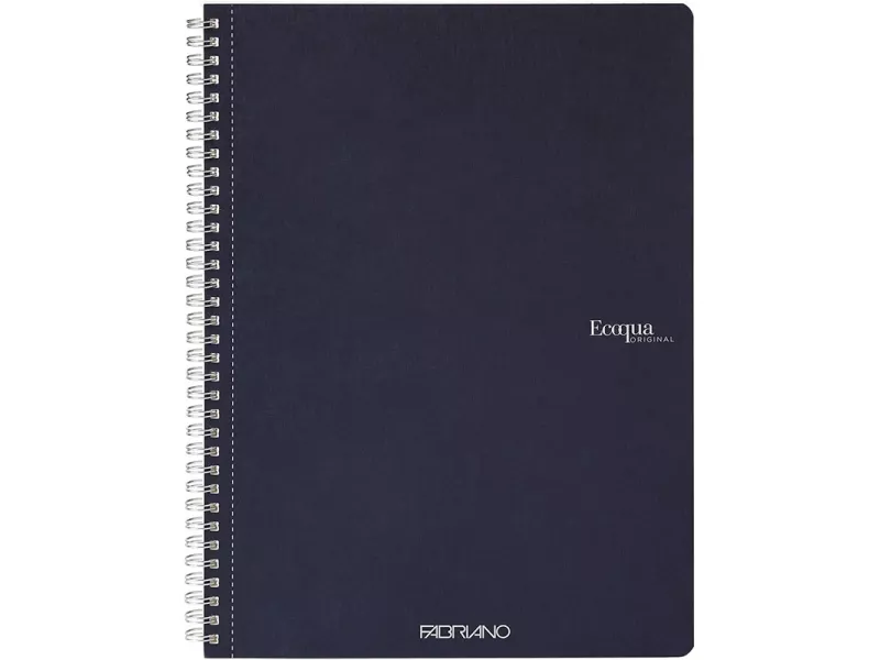Quaderno Spiralato EcoQua Original Fabriano - A4 - 1 Rigo senza Margini - 19290204 (Blu Scuro Conf. 5)
