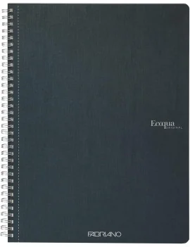 Quaderno Spiralato EcoQua Original Fabriano - A4 - 1 Rigo senza Margini - 19290210 (Verde Scuro Conf. 5)