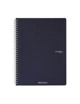 Quaderno Spiralato EcoQua Original Fabriano - A4 - Quadretti 5 mm senza Margini - 19290104 (Blu Scuro Conf. 5)
