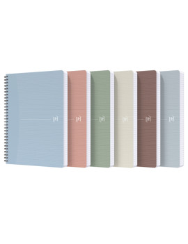 Quaderno Spiralato Rec'Up Oxford - A4 - Quadretti 5 mm con Margini - 90 g - 400154143 (Assortiti Naturali Conf. 5)