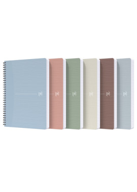 Quaderno Spiralato Rec'Up Oxford - A4 - Quadretti 5 mm con Margini - 90 g - 400154143 (Assortiti Naturali Conf. 5)