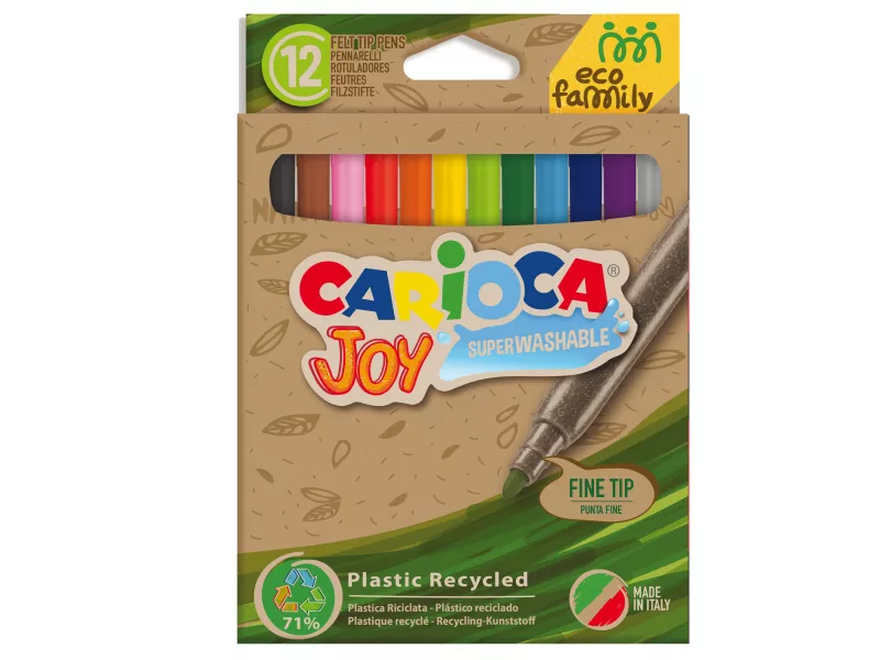 Pennarelli Joy Eco Family Carioca - Punta Fine - 43100 (Assortiti Conf. 12)