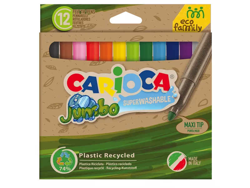 Pennarelli Jumbo Eco Family Carioca - Punta Maxi - 43101 (Assortiti Conf. 12)