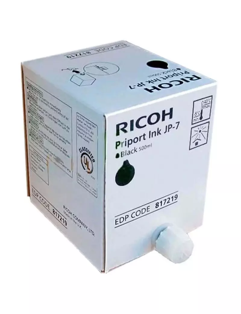 Cartuccia Originale Ricoh 817219 JP-7 (Nero 500 ml) Cartuccia Originale Ricoh 817219 JP-7 (Nero 500 ml)