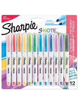 Pennarelli Sharpie S-Note Paper Mate - Punta Scalpello - 2138233 (Assortiti Conf. 12)
