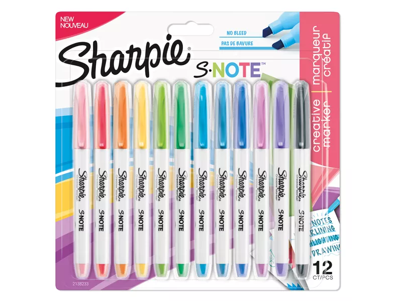 Pennarelli Sharpie S-Note Paper Mate - Punta Scalpello - 2138233 (Assortiti Conf. 12)