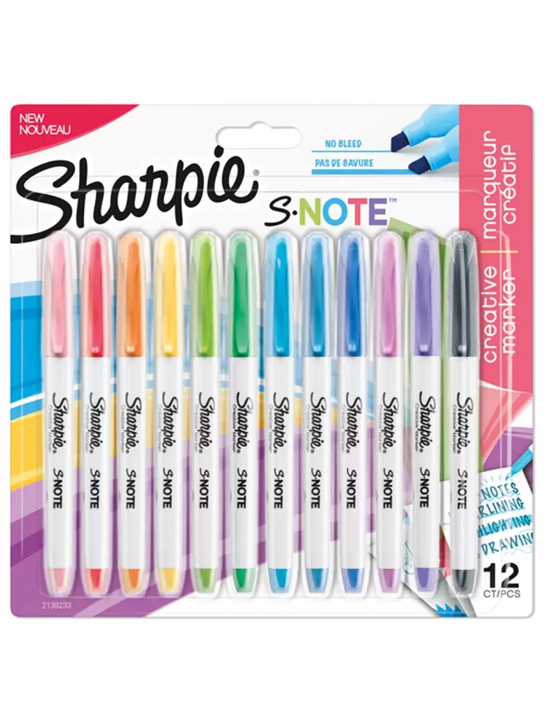 Pennarelli Sharpie S-Note Paper Mate - Punta Scalpello - 2138233 (Assortiti Conf. 12) Pennarelli Sharpie S-Note Paper Mate - Punta Scalpello - 2138233 (Assortiti Conf. 12)