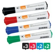 Marcatore per Lavagne Glide Nobo - Punta Tonda - 1915268 (Assortiti Conf. 10)