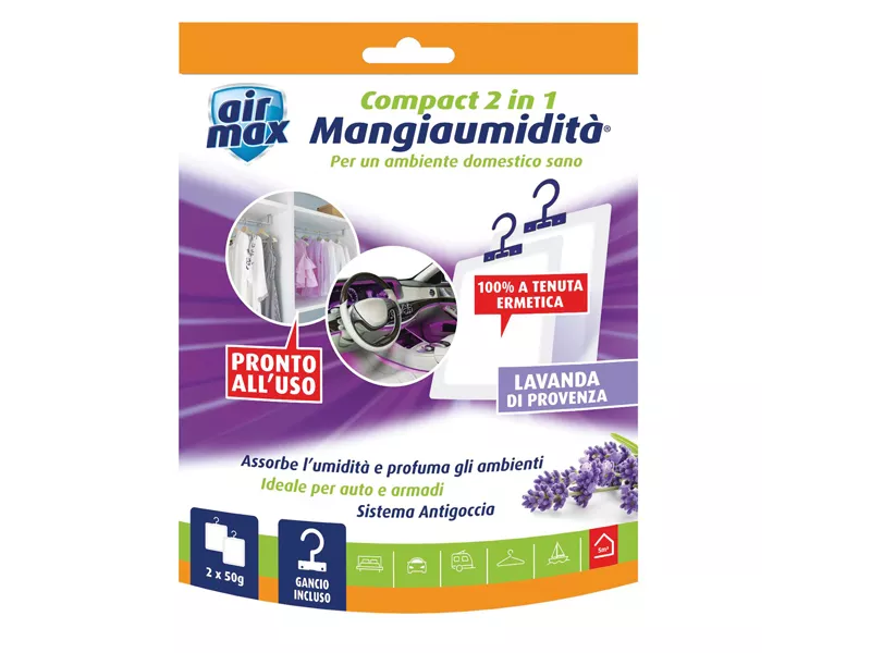 Mangiaumidità Appendibile Compact 2 in 1 Airmax - 6311588 - 50 g (Lavanda di Provenza)