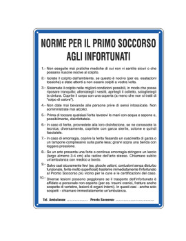 Cartello di Segnalazione - Norme di Primo Soccorso agli Infortunati - 33,3x47 cm - 3612 (Bianco)