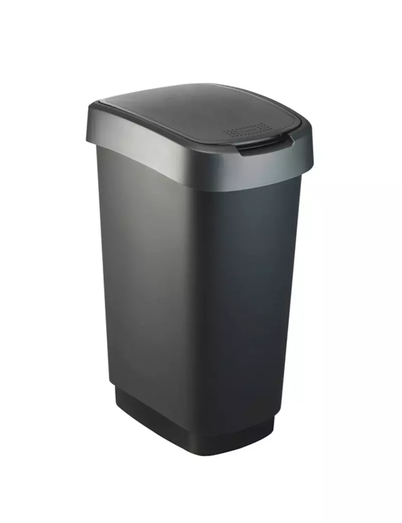 Pattumiera con Coperchio Basculante Rotho - 40,1x29,1x60,2 cm - 50 Litri - F600029 (Nero e Grigio) Pattumiera con Coperchio Basculante Rotho - 40,1x29,1x60,2 cm - 50 Litri - F600029 (Nero e Grigio)