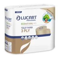 Carta Igienica EcoNatural 4.3 Plastic Free Lucart - 3 Veli - 270 Strappi - 811C54J (Conf. 4)