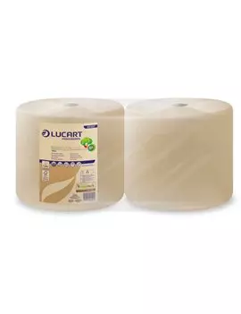 Bobina Asciugatutto EcoNatural Lucart - 3 Veli - 800 Strappi - 851217 (Naturale Conf. 2)