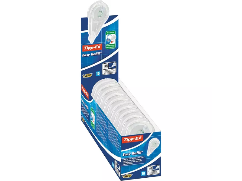 Refill per Correttore a Nastro Easy Refill Tipp-Ex Bic - 5 mm x 14 m - 879435 (Conf. 10)