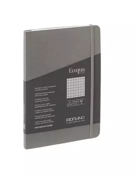 Taccuino con Elastico e Rilegatura Cucita EcoQua Plus Fabriano - A5 - 5 mm - 80 Fogli - 19621101 (Antracite)