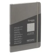 Taccuino con Elastico e Rilegatura Cucita EcoQua Plus Fabriano - A5 - 5 mm - 80 Fogli - 19621101 (Antracite)