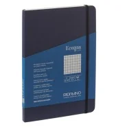 Taccuino con Elastico e Rilegatura Cucita EcoQua Plus Fabriano - A5 - 5 mm - 80 Fogli - 19621104 (Blu Scuro)