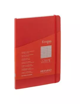 Taccuino con Elastico e Rilegatura Cucita EcoQua Plus Fabriano - A5 - 5 mm - 80 Fogli - 19621109 (Lampone)