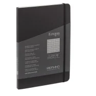 Taccuino con Elastico e Rilegatura Cucita EcoQua Plus Fabriano - A5 - 5 mm - 80 Fogli - 19621108 (Nero)