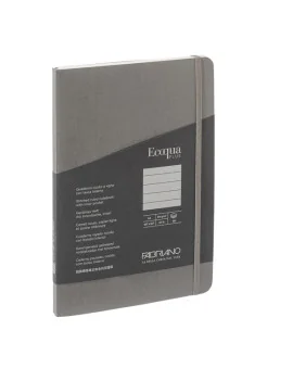 Taccuino con Elastico e Rilegatura Cucita EcoQua Plus Fabriano - A5 - 1 Rigo - 80 Fogli - 19621001 (Antracite)