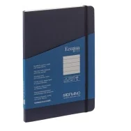Taccuino con Elastico e Rilegatura Cucita EcoQua Plus Fabriano - A5 - 1 Rigo - 80 Fogli - 19621004 (Blu Scuro)