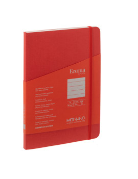 Taccuino con Elastico e Rilegatura Cucita EcoQua Plus Fabriano - A5 - 1 Rigo - 80 Fogli - 19621009 (Lampone)