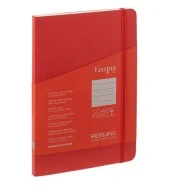 Taccuino con Elastico e Rilegatura Cucita EcoQua Plus Fabriano - A5 - 1 Rigo - 80 Fogli - 19621009 (Lampone)