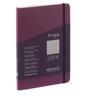 Taccuino con Elastico e Rilegatura Cucita EcoQua Plus Fabriano - A5 - 5 mm - 80 Fogli - 19621012 (Vino)