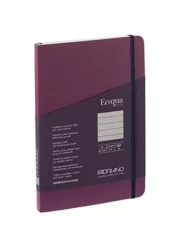 Taccuino con Elastico e Rilegatura Cucita EcoQua Plus Fabriano - A5 - 1 Rigo - 80 Fogli - 19621012 (Vino)