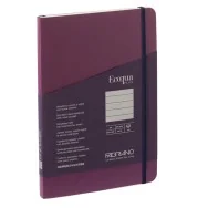 Taccuino con Elastico e Rilegatura Cucita EcoQua Plus Fabriano - A5 - 1 Rigo - 80 Fogli - 19621012 (Vino)