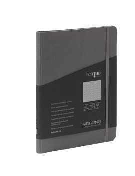 Taccuino con Elastico e Rilegatura Spiralata EcoQua Plus Fabriano - A5 - Puntinato - 70 Fogli - 19032101 (Antracite)