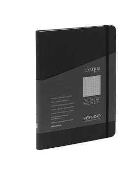 Taccuino con Elastico e Rilegatura Spiralata EcoQua Plus Fabriano - A5 - Puntinato - 70 Fogli - 19032108 (Nero)