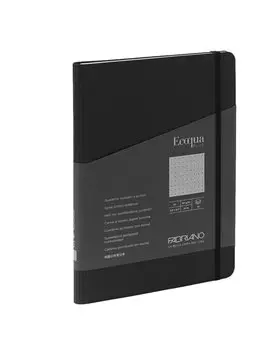 Taccuino con Elastico e Rilegatura Spiralata EcoQua Plus Fabriano - A5 - Puntinato - 70 Fogli - 19032108 (Nero)