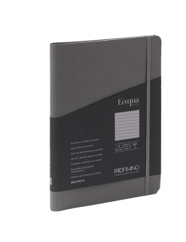 Taccuino con Elastico e Rilegatura Spiralata EcoQua Plus Fabriano - A5 - 1 Rigo - 70 Fogli - 19042101 (Antracite)