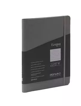 Taccuino con Elastico e Rilegatura Spiralata EcoQua Plus Fabriano - A5 - 1 Rigo - 70 Fogli - 19042101 (Antracite)