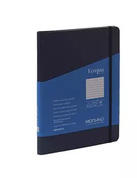 Taccuino con Elastico e Rilegatura Spiralata EcoQua Plus Fabriano - A5 - 1 Rigo - 70 Fogli - 19042104 (Blu Scuro)