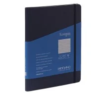 Taccuino con Elastico e Rilegatura Spiralata EcoQua Plus Fabriano - A5 - 1 Rigo - 70 Fogli - 19042104 (Blu Scuro)