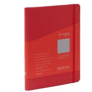 Taccuino con Elastico e Rilegatura Spiralata EcoQua Plus Fabriano - A5 - 1 Rigo - 70 Fogli - 19042109 (Lampone)