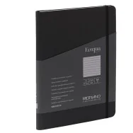 Taccuino con Elastico e Rilegatura Spiralata EcoQua Plus Fabriano - A5 - 1 Rigo - 70 Fogli - 19042108 (Nero)