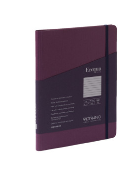Taccuino con Elastico e Rilegatura Spiralata EcoQua Plus Fabriano - A5 - 1 Rigo - 70 Fogli - 19042112 (Vino)
