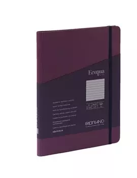 Taccuino con Elastico e Rilegatura Spiralata EcoQua Plus Fabriano - A5 - 1 Rigo - 70 Fogli - 19042112 (Vino)